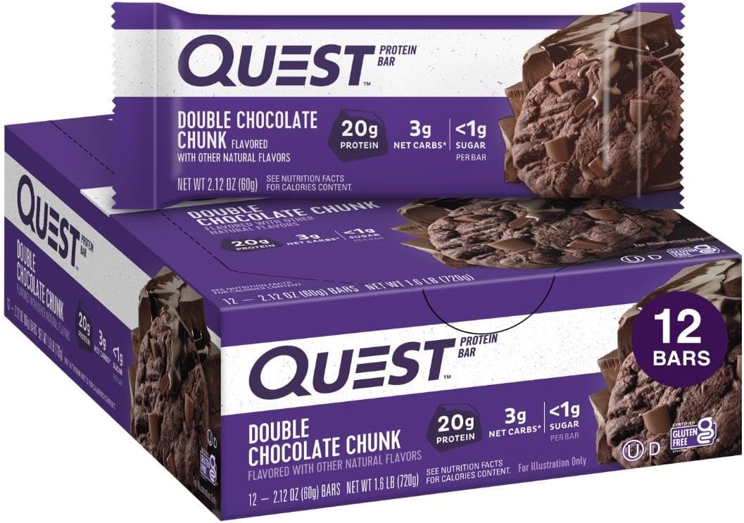 Quest Nutrition Double Chocolate Chunk Protein Bars, 12 Count