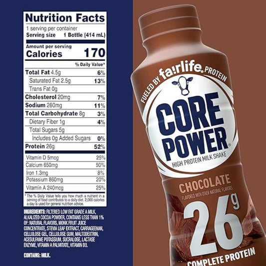 Core Power Protein Shake, Chocolate, 12 Pack